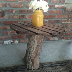 Black walnut stump table