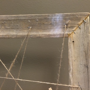 Staple the twine to create a zig-zag pattern